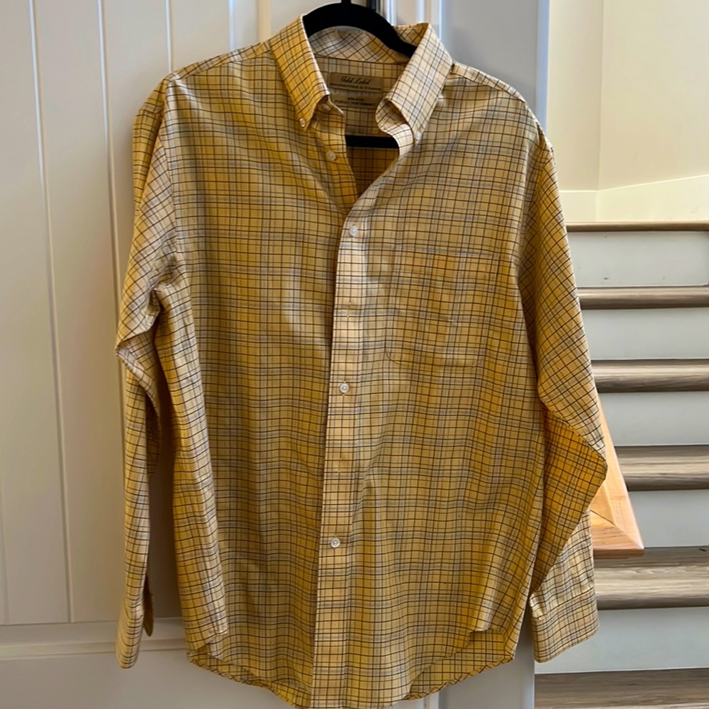 Gold Label Roundtree & Yorke Gold plaid dress shirt